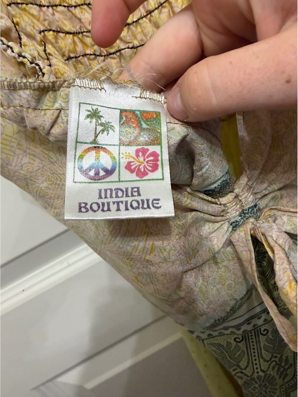 Natural Life inspired India Boutique Bohemian Patchwork Maxi Dress Tie Front - Picture 4 of 5